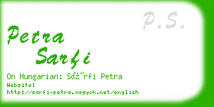 petra sarfi business card